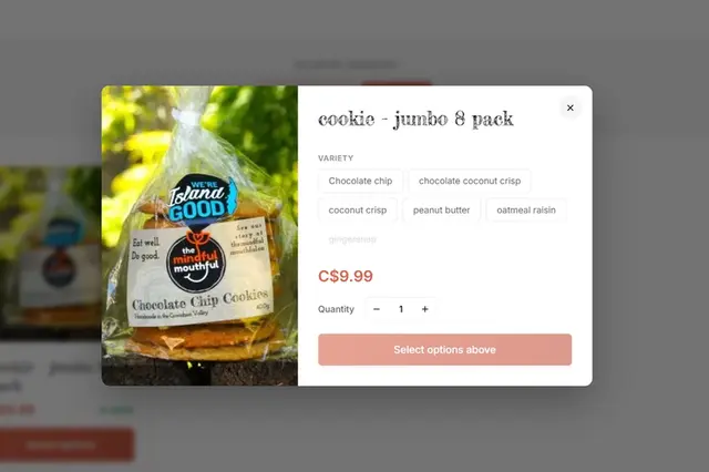 Mindful Mouthful checkout screenshot